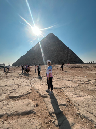 Panorama of the three Pyramids of Giza